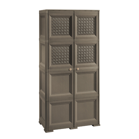 OMNIMODUS CUPBOARD - 4 MODULES WITH 4 SOLID DOORS AND 4 WOVEN LATTICE-STYLE DOORS