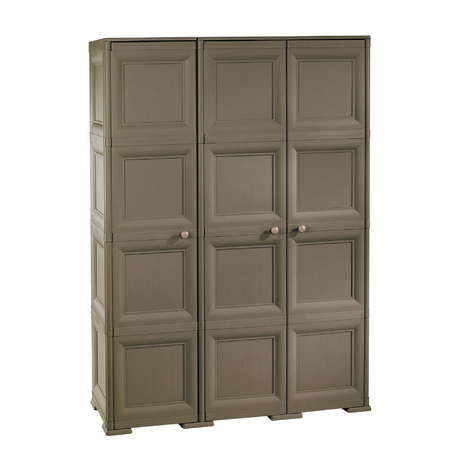 OMNIMODUS CUPBOARD - 3 DOORS, 4 MODULES WITH OPTIONAL SUPPORTS AND WOOD-FINISH DOORS