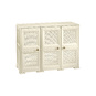 OMNIMODUS CUPBOARD - 3 DOORS, 2 MODULES WITH OPTIONAL SUPPORTS AND WOVEN LATTICE STYLE DOORS - 2