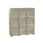 OMNIMODUS CUPBOARD - 3 DOORS, 3 MODULES WITH OPTIONAL SUPPORTS AND WOVEN LATTICE STYLE DOORS - 3