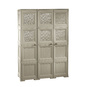 OMNIMODUS CUPBOARD - 3 DOORS, 4 MODULES WITH OPTIONAL SUPPORTS AND WOOD-FINISH AND WOVEN-LATTICE-STYLE DOORS - 3