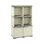 OMNIMODUS - 2 OPEN SHELVES + 1 WITH WOOD FINISH DOORS - 1