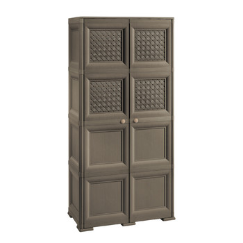 OMNIMODUS CUPBOARD - 4 MODULES WITH 4 SOLID DOORS AND 4 WOVENLATTICE-STYLE DOORS
