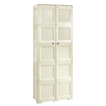 Omnimodus Cupboard - 5 Modules With 6 Solid Doors And 4 Woven Lattice-style Doors