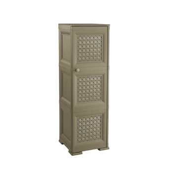 Omnimodus Furniture Unit - 3 Modules With Woven Lattice-style Doors