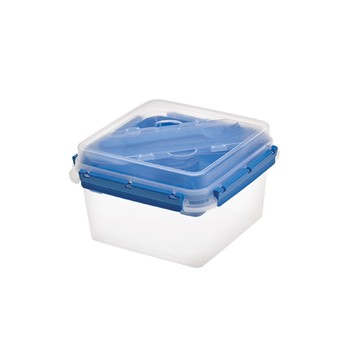 Fresh System Square Food Keeper With Cutlery Holder And Sauce Container 2,25 L